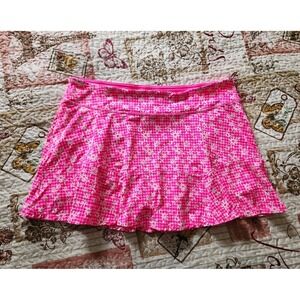 Lilly Pulitzer Golf Pickleball Tennis Skirt Skort Swim Hot Pink UPF50 Size L